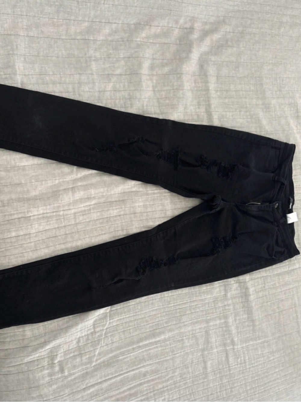 Fashion Nova Stretch Black Ripped Skinny Jeans